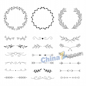 线性装饰花纹矢量素材